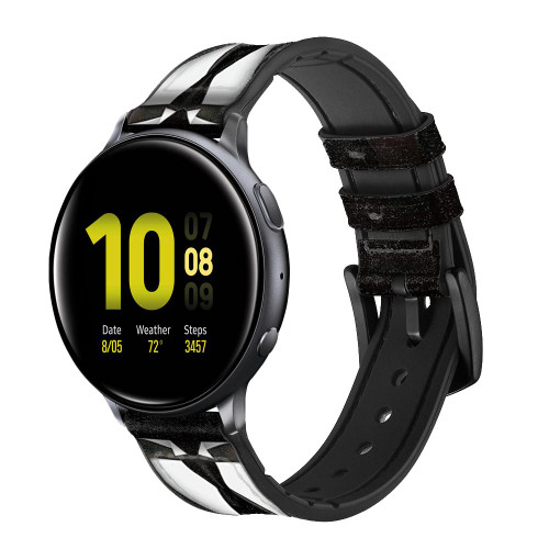 CA0818 Men Suit Smart Watch Armband aus Leder und Silikon für Samsung Galaxy Watch, Gear, Active