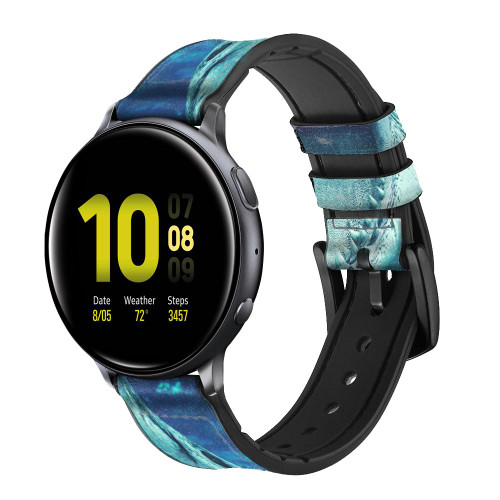 CA0831 Tiger Shark Smart Watch Armband aus Leder und Silikon für Samsung Galaxy Watch, Gear, Active