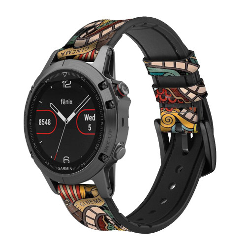 CA0775 Movie Acting Entertainment Smart Watch Armband aus Leder und Silikon für Garmin Smartwatch