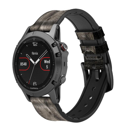 CA0789 African Elephant Smart Watch Armband aus Leder und Silikon für Garmin Smartwatch