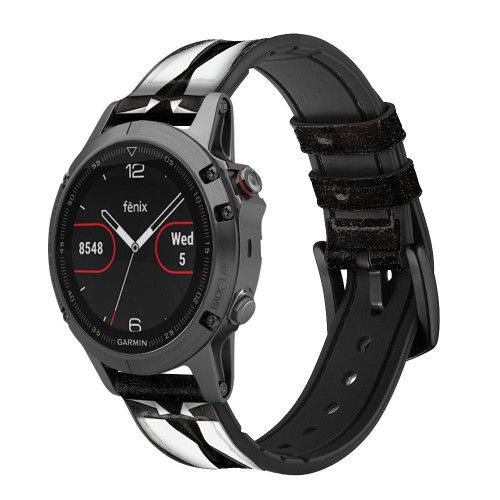 CA0818 Men Suit Smart Watch Armband aus Leder und Silikon für Garmin Smartwatch