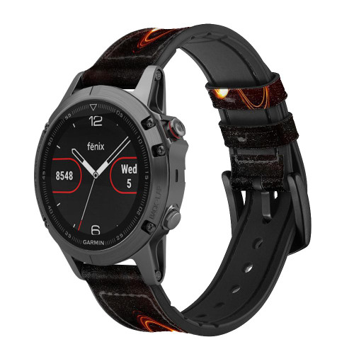 CA0830 Quantum Atom Smart Watch Armband aus Leder und Silikon für Garmin Smartwatch