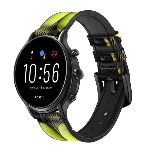 CA0008 Tennis Smart Watch Armband aus Leder und Silikon für Fossil Smartwatch