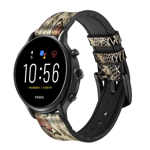 CA0014 Yakuza Tattoo Smart Watch Armband aus Leder und Silikon für Fossil Smartwatch
