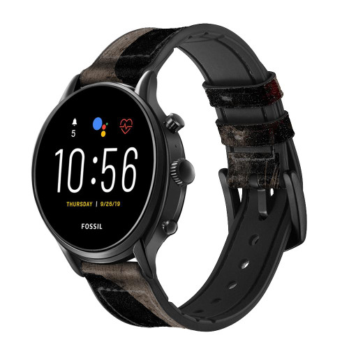 CA0796 Boxing Smart Watch Armband aus Leder und Silikon für Fossil Smartwatch