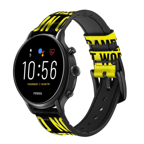 CA0804 Gamer Work Smart Watch Armband aus Leder und Silikon für Fossil Smartwatch