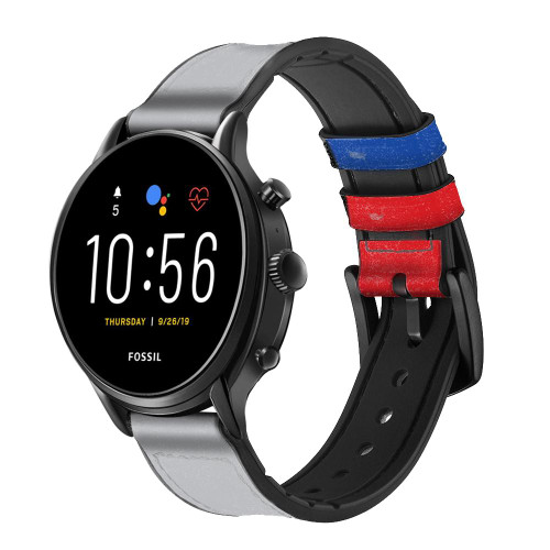CA0819 Modern Art Smart Watch Armband aus Leder und Silikon für Fossil Smartwatch