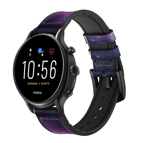 CA0821 Unicorn Galaxy Smart Watch Armband aus Leder und Silikon für Fossil Smartwatch