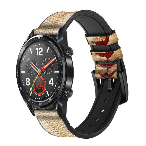 CA0005 Baseball Smart Watch Armband aus Leder und Silikon für Wristwatch Smartwatch