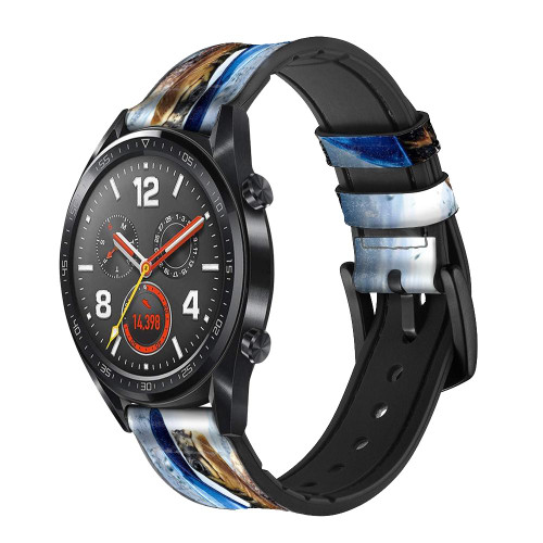 CA0010 Turtle in the Rain Smart Watch Armband aus Leder und Silikon für Wristwatch Smartwatch