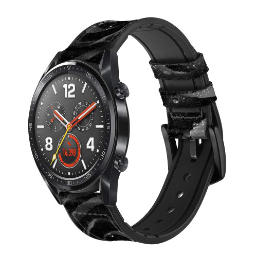 CA0182 Black Rose Smart Watch Armband aus Leder und Silikon für Wristwatch Smartwatch