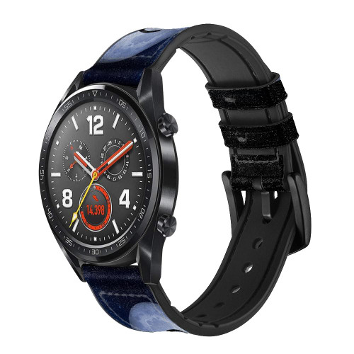 CA0783 Indian Hunter Moon Smart Watch Armband aus Leder und Silikon für Wristwatch Smartwatch