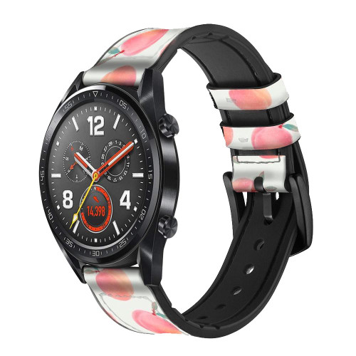 CA0795 Peach Smart Watch Armband aus Leder und Silikon für Wristwatch Smartwatch