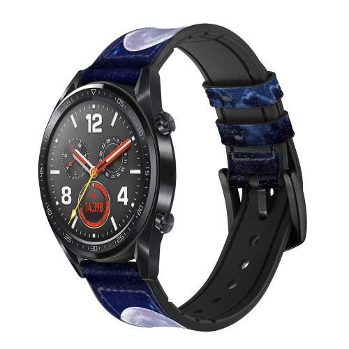 CA0799 Xmas Santa Moon Smart Watch Armband aus Leder und Silikon für Wristwatch Smartwatch