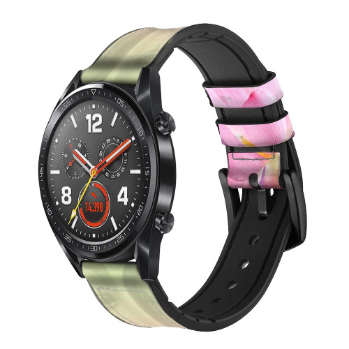 CA0800 Lotus flower Buddhism Smart Watch Armband aus Leder und Silikon für Wristwatch Smartwatch