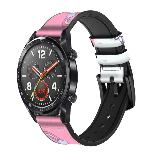 CA0807 Unicorn Cartoon Smart Watch Armband aus Leder und Silikon für Wristwatch Smartwatch