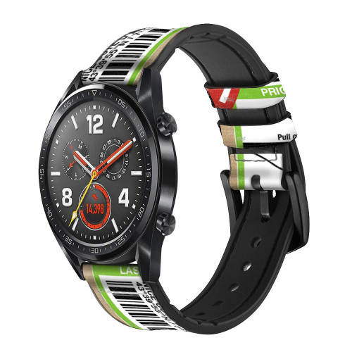 CA0826 Luggage Tag Art Smart Watch Armband aus Leder und Silikon für Wristwatch Smartwatch