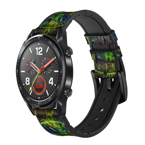 CA0828 Quantum Particle Collision Smart Watch Armband aus Leder und Silikon für Wristwatch Smartwatch
