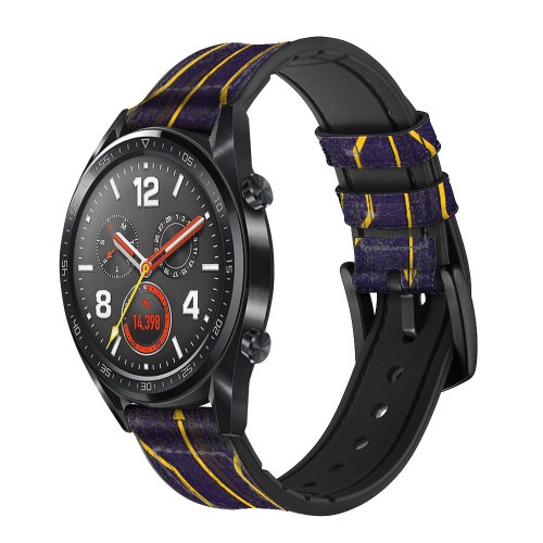 CA0829 Roman Shield Blue Smart Watch Armband aus Leder und Silikon für Wristwatch Smartwatch