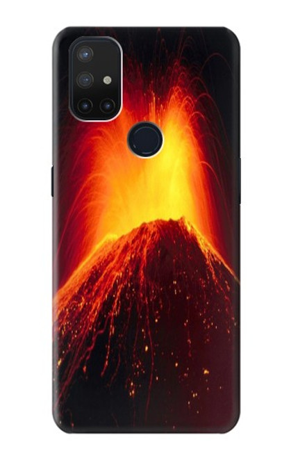 S0745 Volcano Lava Hülle Schutzhülle Taschen für OnePlus Nord N10 5G