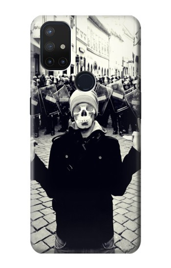 S1108 Skull Mask Man Protester Hülle Schutzhülle Taschen für OnePlus Nord N10 5G
