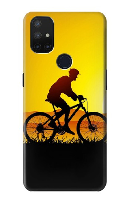 S2385 Bicycle Bike Sunset Hülle Schutzhülle Taschen für OnePlus Nord N10 5G