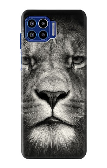 S1352 Lion Face Hülle Schutzhülle Taschen für Motorola One 5G