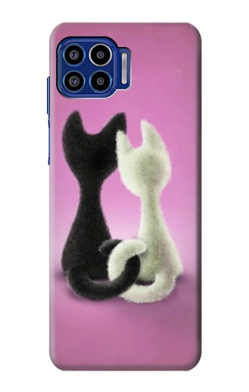 S1832 Love Cat Hülle Schutzhülle Taschen für Motorola One 5G