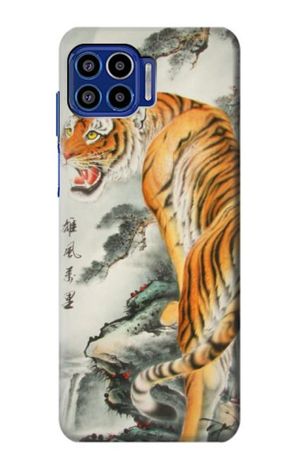 S1934 Chinese Tiger Painting Hülle Schutzhülle Taschen für Motorola One 5G