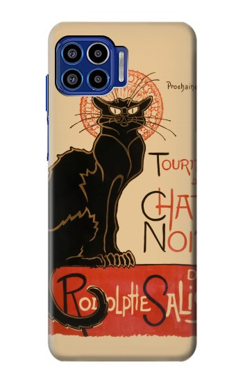 S2739 Chat Noir Black Cat Vintage Hülle Schutzhülle Taschen für Motorola One 5G