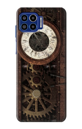 S3221 Steampunk Clock Gears Hülle Schutzhülle Taschen für Motorola One 5G