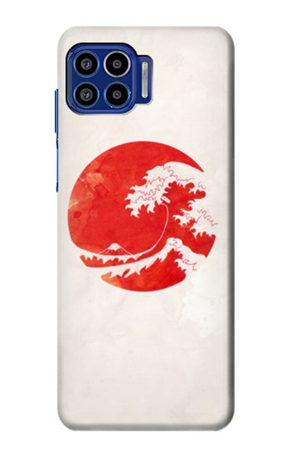 S3237 Waves Japan Flag Hülle Schutzhülle Taschen für Motorola One 5G