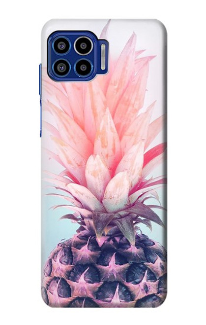 S3711 Pink Pineapple Hülle Schutzhülle Taschen für Motorola One 5G