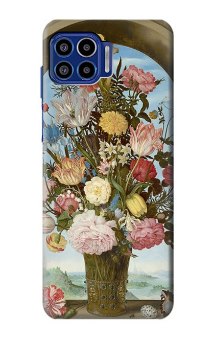 S3749 Vase of Flowers Hülle Schutzhülle Taschen für Motorola One 5G