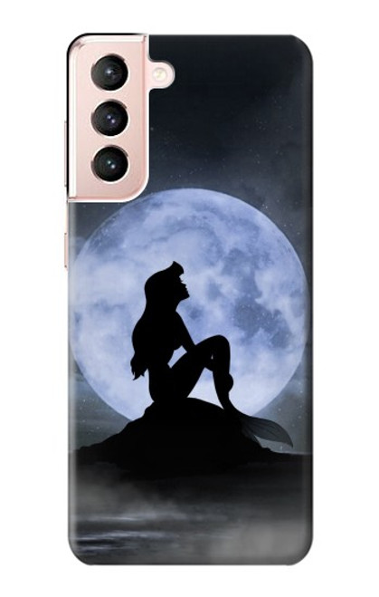 S2668 Mermaid Silhouette Moon Night Hülle Schutzhülle Taschen für Samsung Galaxy S21 5G