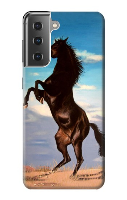 S0934 Wild Black Horse Hülle Schutzhülle Taschen für Samsung Galaxy S21 Plus 5G, Galaxy S21+ 5G
