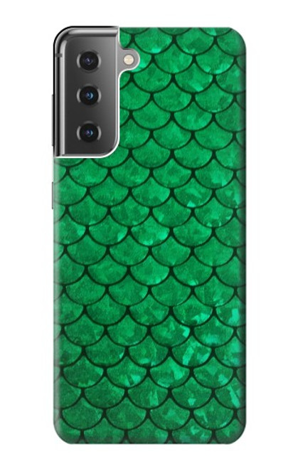 S2704 Green Fish Scale Pattern Graphic Hülle Schutzhülle Taschen für Samsung Galaxy S21 Plus 5G, Galaxy S21+ 5G
