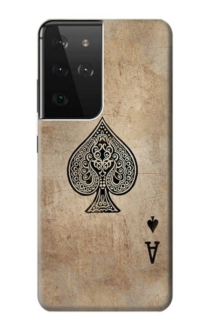 S2928 Vintage Spades Ace Card Hülle Schutzhülle Taschen für Samsung Galaxy S21 Ultra 5G