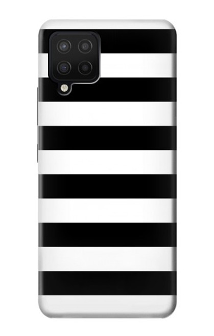 S1596 Black and White Striped Hülle Schutzhülle Taschen für Samsung Galaxy A12