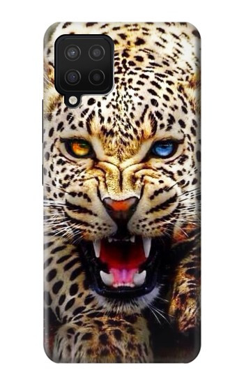 S1932 Blue Eyed Leopard Hülle Schutzhülle Taschen für Samsung Galaxy A12