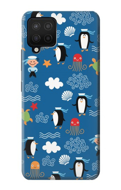 S2572 Marine Penguin Pattern Hülle Schutzhülle Taschen für Samsung Galaxy A12