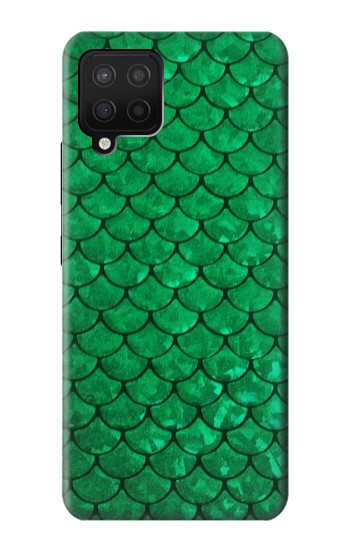 S2704 Green Fish Scale Pattern Graphic Hülle Schutzhülle Taschen für Samsung Galaxy A12