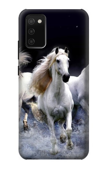 S0246 White Horse Hülle Schutzhülle Taschen für Samsung Galaxy A02s, Galaxy M02s