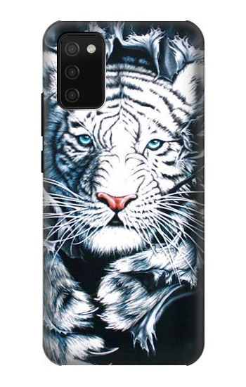 S0265 White Tiger Hülle Schutzhülle Taschen für Samsung Galaxy A02s, Galaxy M02s