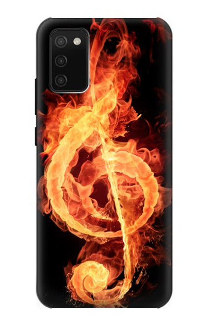 S0493 Music Note Burn Hülle Schutzhülle Taschen für Samsung Galaxy A02s, Galaxy M02s