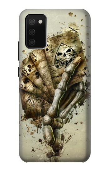 S0550 Skull Card Poker Hülle Schutzhülle Taschen für Samsung Galaxy A02s, Galaxy M02s