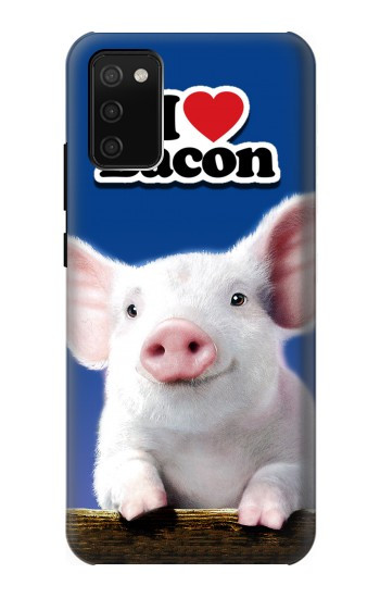 S0608 I Love Bacon Cute Baby Pig Hülle Schutzhülle Taschen für Samsung Galaxy A02s, Galaxy M02s