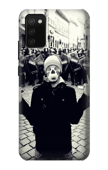 S1108 Skull Mask Man Protester Hülle Schutzhülle Taschen für Samsung Galaxy A02s, Galaxy M02s