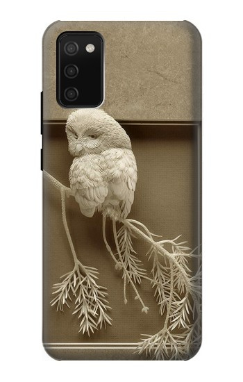 S1386 Paper Sculpture Owl Hülle Schutzhülle Taschen für Samsung Galaxy A02s, Galaxy M02s