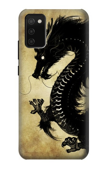 S1482 Black Dragon Painting Hülle Schutzhülle Taschen für Samsung Galaxy A02s, Galaxy M02s